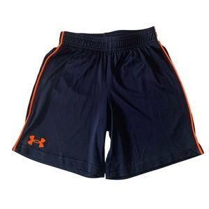 VGUC Boys Navy Blue/Orange Under Armour Shorts 6